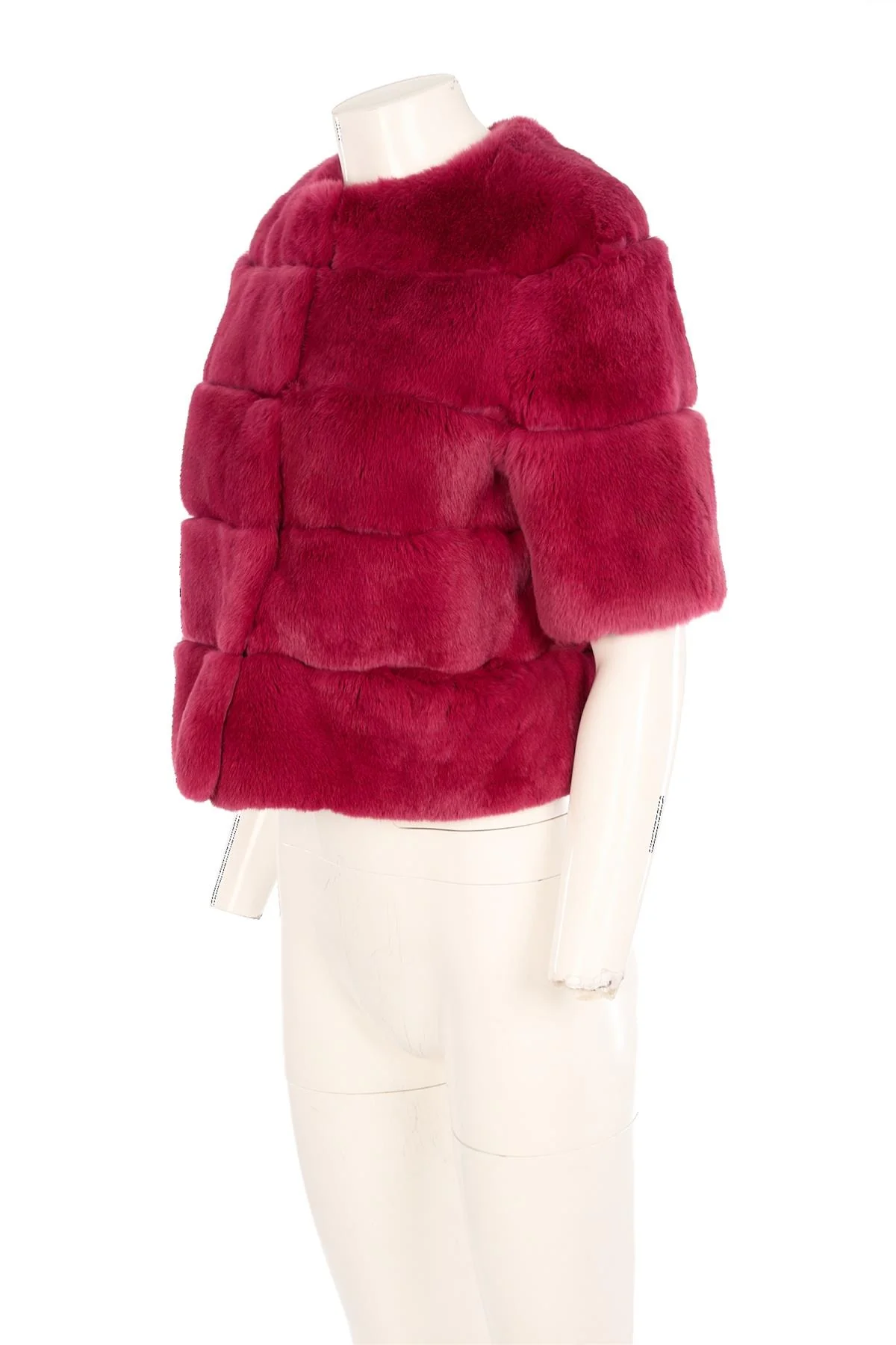 SIMONETTA RAVIZZA PINK RABBIT FUR JACKET IT 40 UK 8 - Image 3