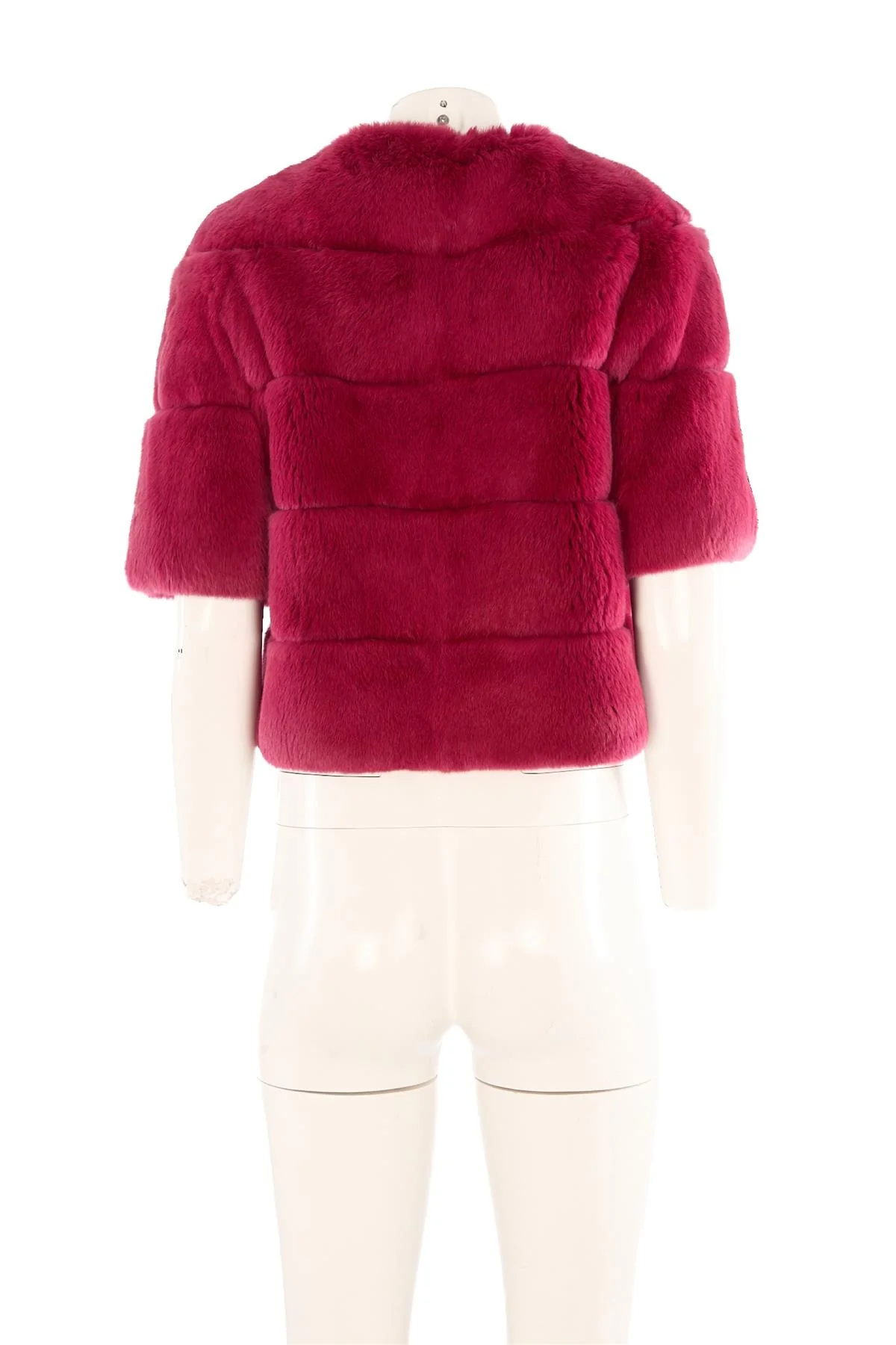 SIMONETTA RAVIZZA PINK RABBIT FUR JACKET IT 40 UK 8 - Image 4