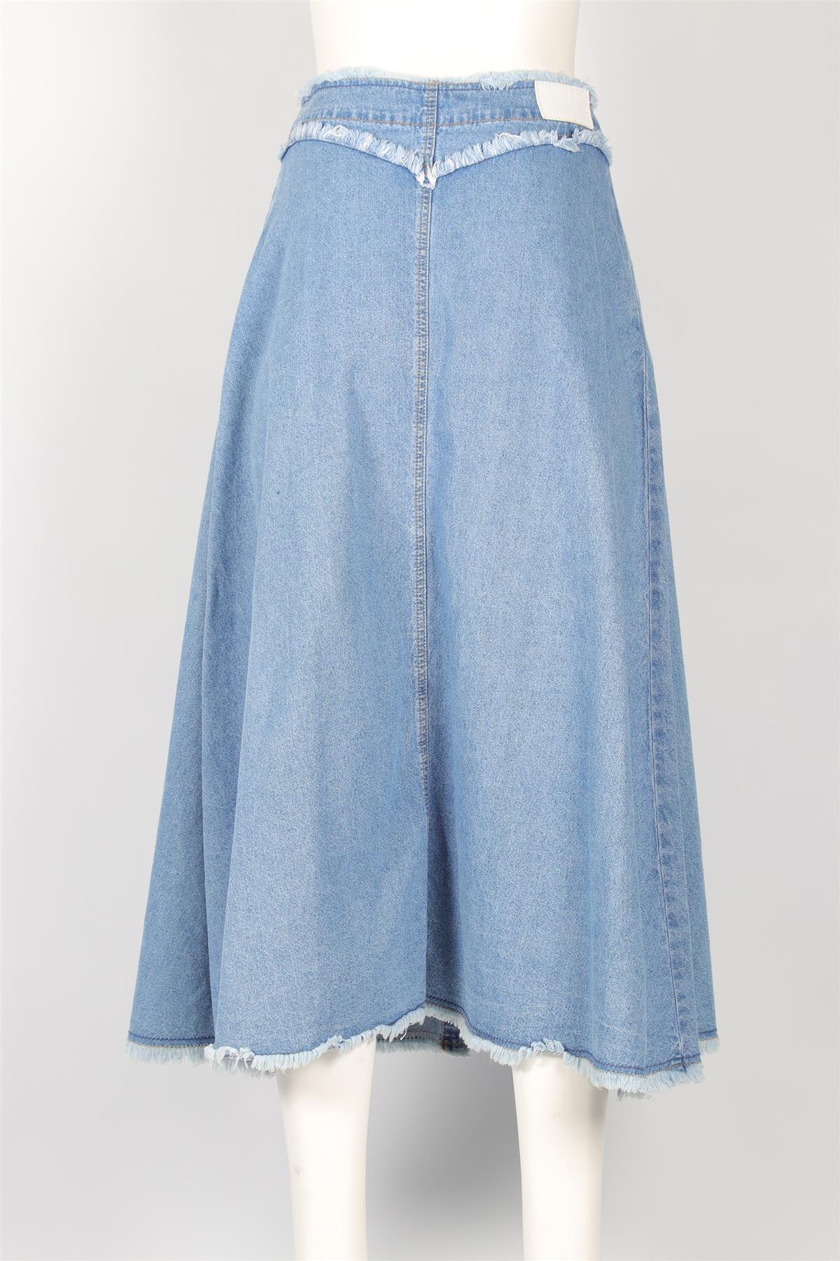 SJYP BLUE DENIM MAXI SKIRT SMALL - Image 4
