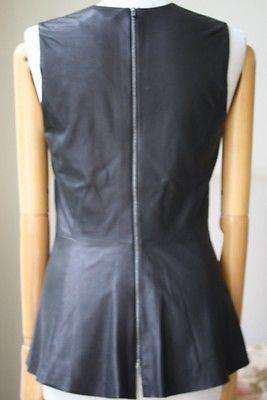 SKAIST TAYLOR BLACK LEATHER PEPLUM TOP UK 8 US 4 - Image 8