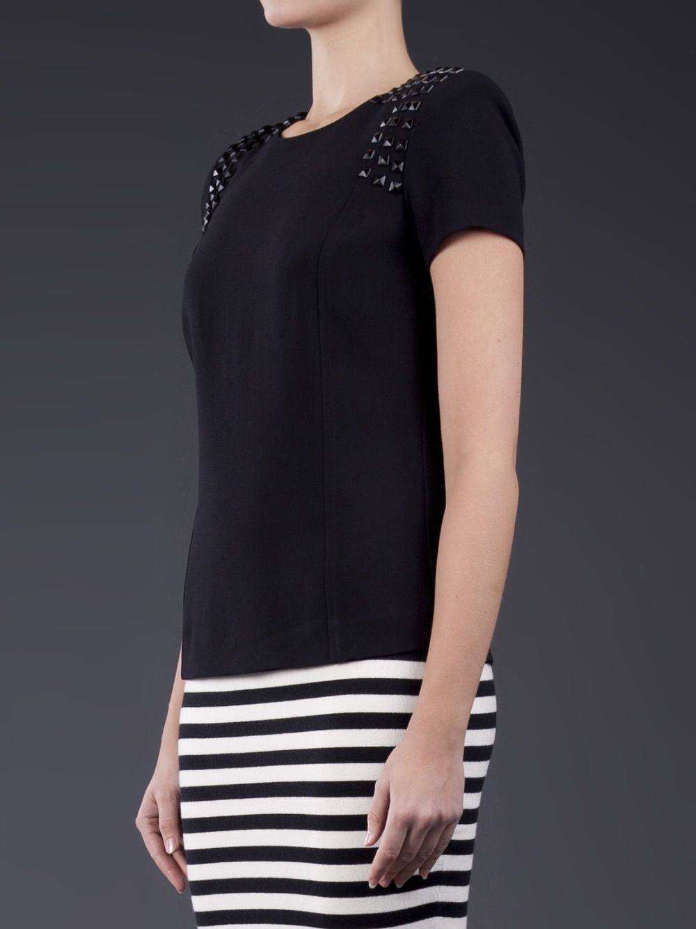 SKAIST TAYLOR BLACK STUDDED BLOUSE TOP US 6 UK 10 - Image 12