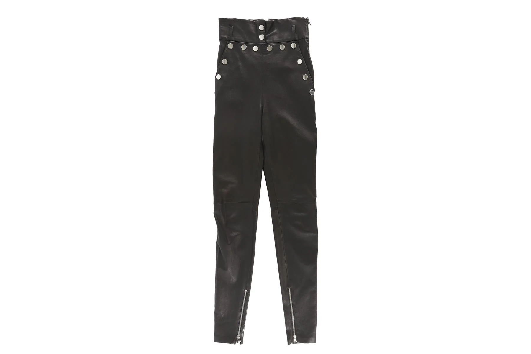SKIIM BLACK LEATHER SKINNY PANTS FR 34 UK 6 - Image 2