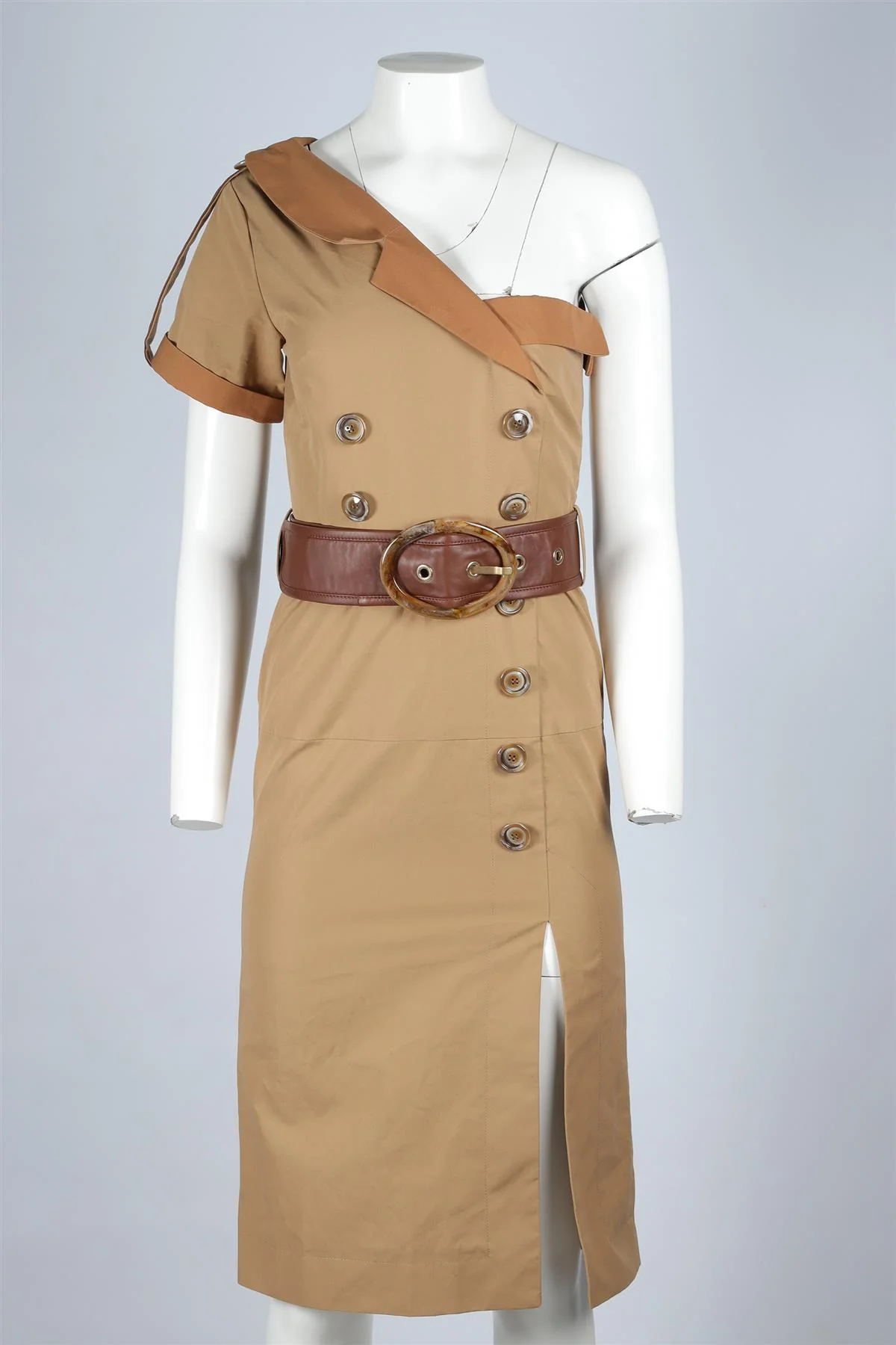 SKIIM BROWN COTTON MINI DRESS FR 36 UK 8 - Image 2