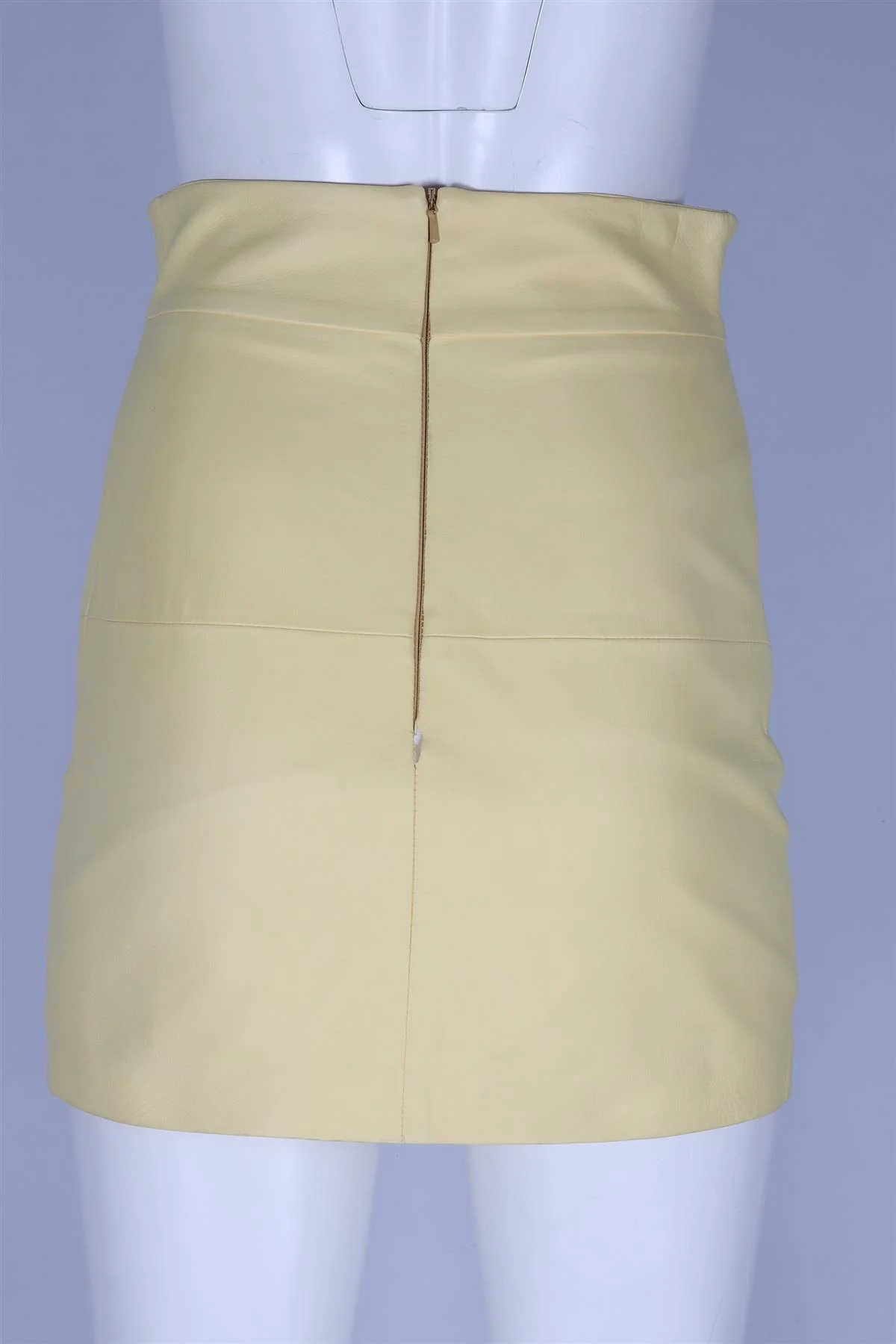 SKIIM YELLOW LEATHER MINI SKIRT FR 36 UK 8 - Image 4