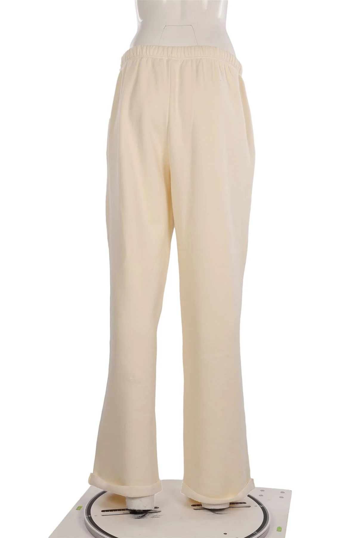 SKIMS CREAM COTTON TRACK PANTS MEDIUM - Image 4