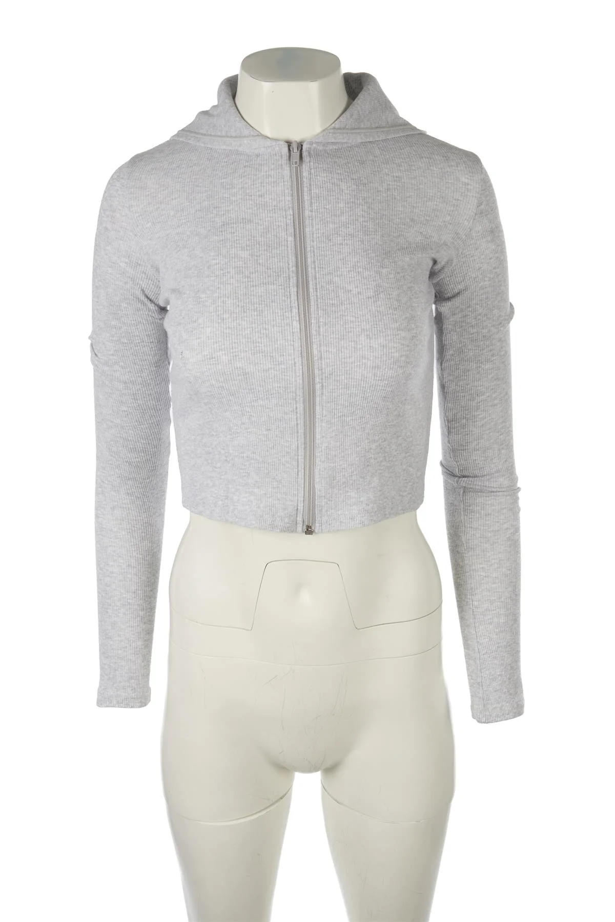 SKIMS GREY COTTON HOODIE XXSMALL - Image 2