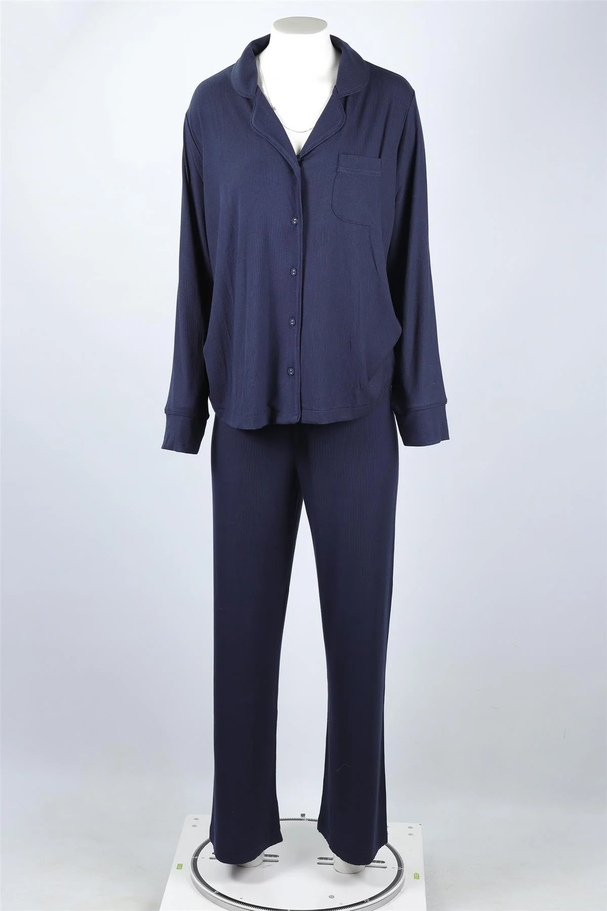 SKIMS NAVY KNIT PYJAMA SETS MEDIUM - Image 2