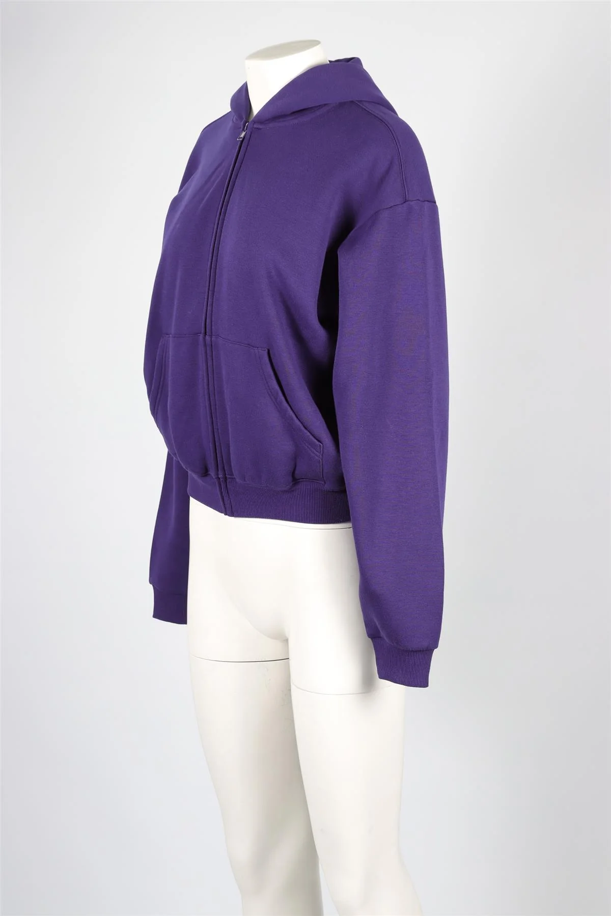 SKIMS PURPLE COTTON HOODIE MEDIUM - Image 3