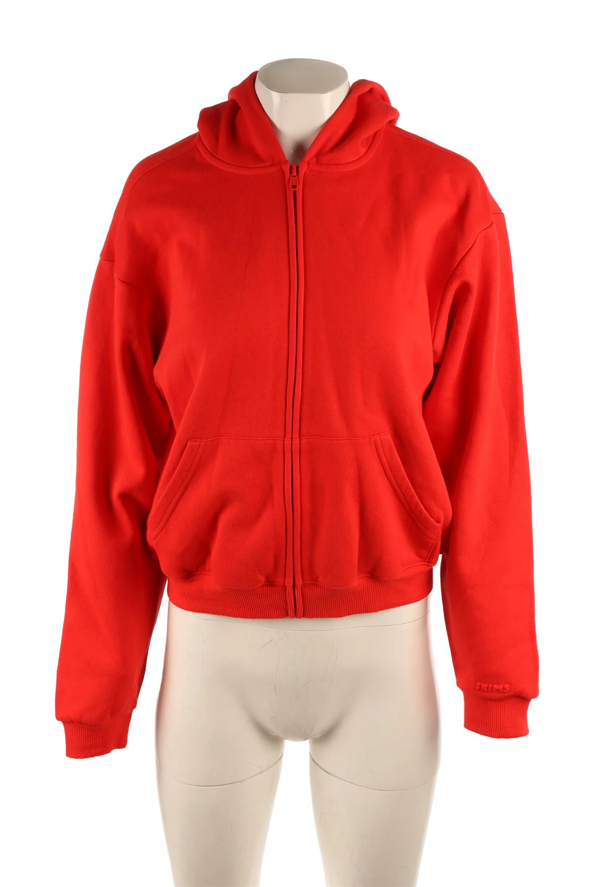 SKIMS RED COTTON HOODIE SMALL - Image 2