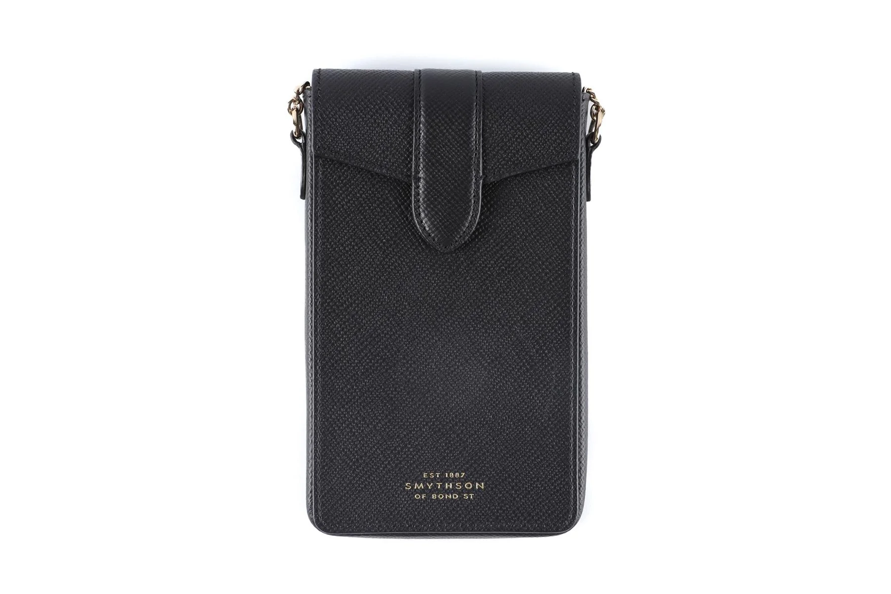 Smythson of Bond Street Black Panama Leather Phone Case - Image 2