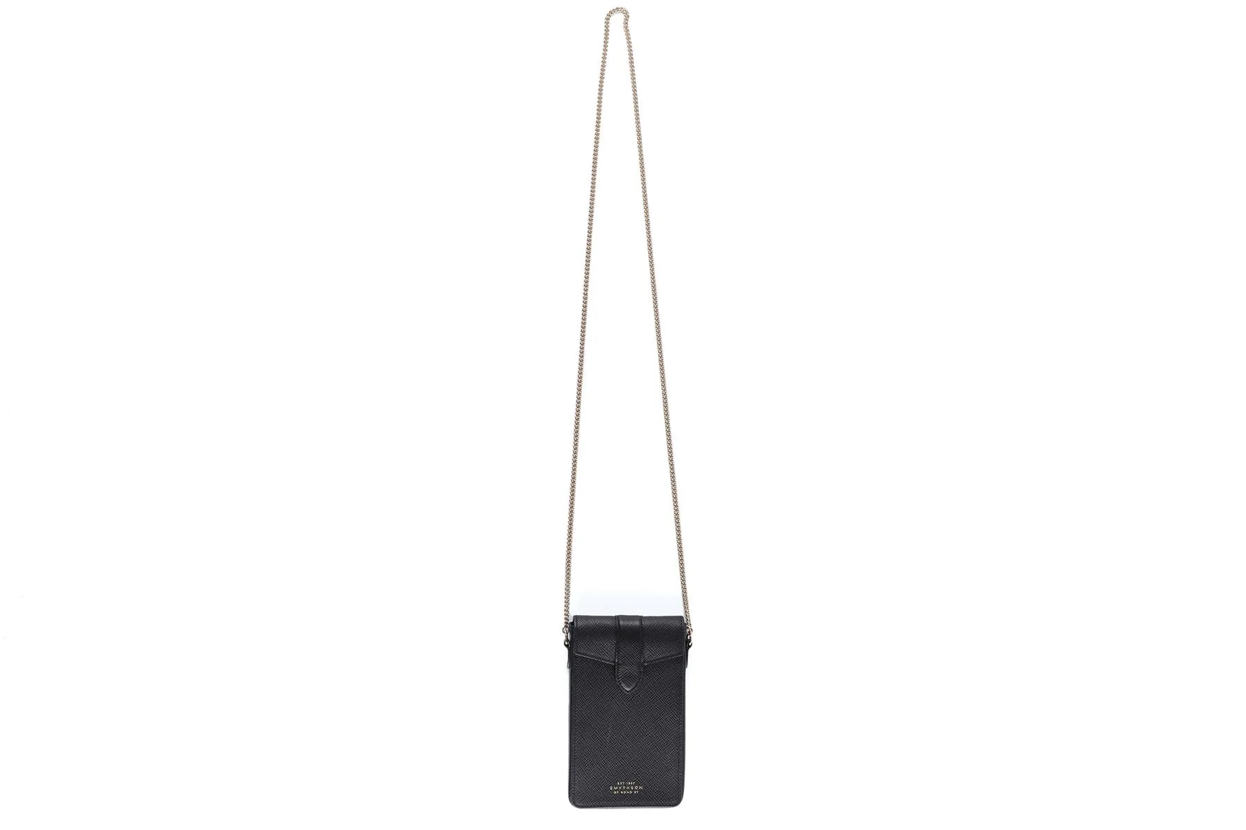 Smythson of Bond Street Black Panama Leather Phone Case - Image 3