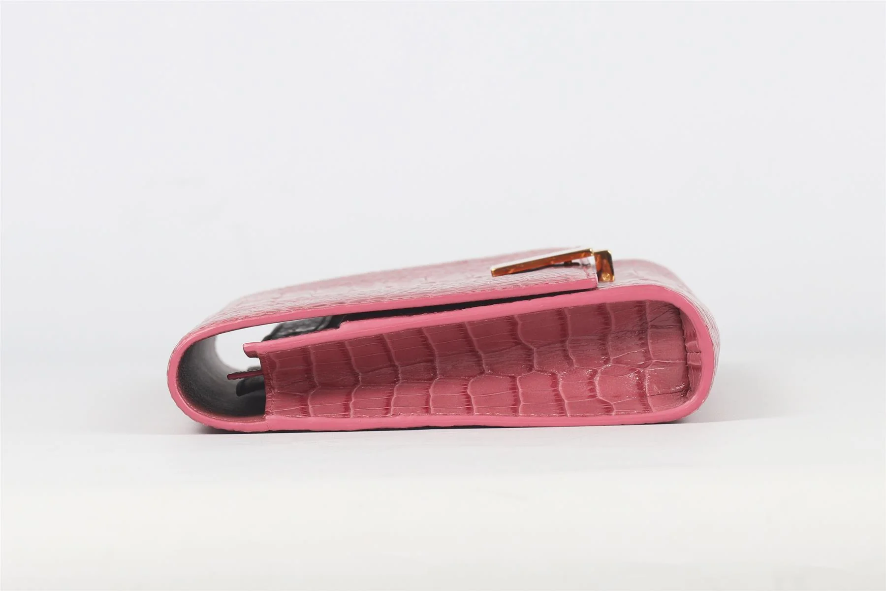 SMYTHSON OF BOND STREET PINK CROC EFFECT LEATHER TRAVEL WALLET - Image 4