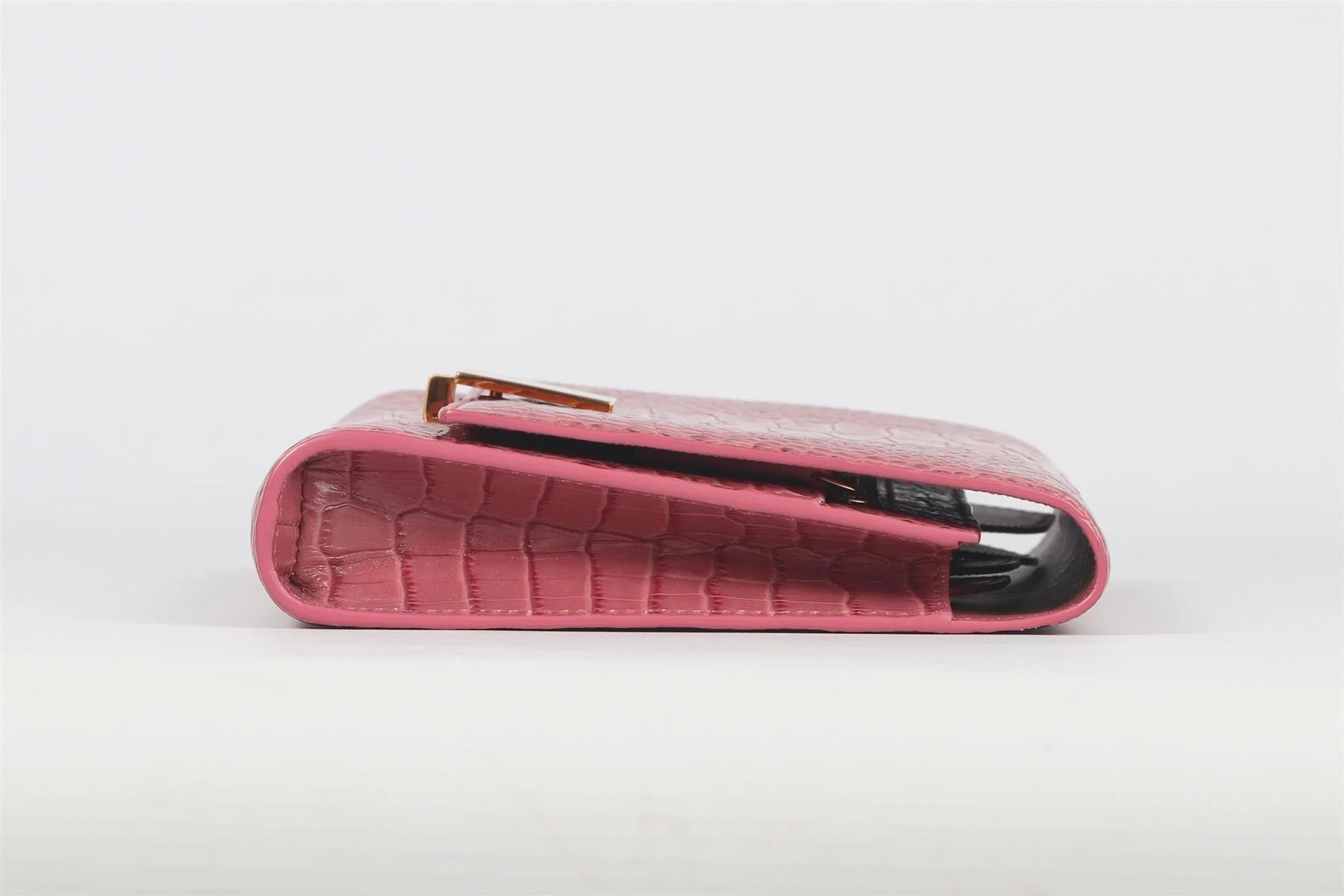 SMYTHSON OF BOND STREET PINK CROC EFFECT LEATHER TRAVEL WALLET - Image 5