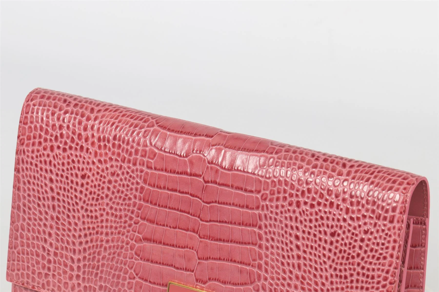 SMYTHSON OF BOND STREET PINK CROC EFFECT LEATHER TRAVEL WALLET - Image 8