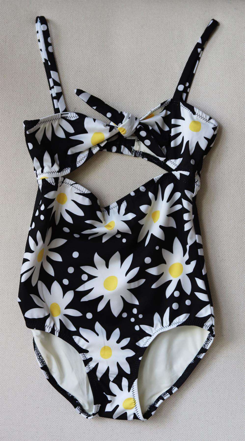 SOLID AND STRIPED KIDS GIRLS FLORAL SWIMSUIT 6 YEARS - Image 2