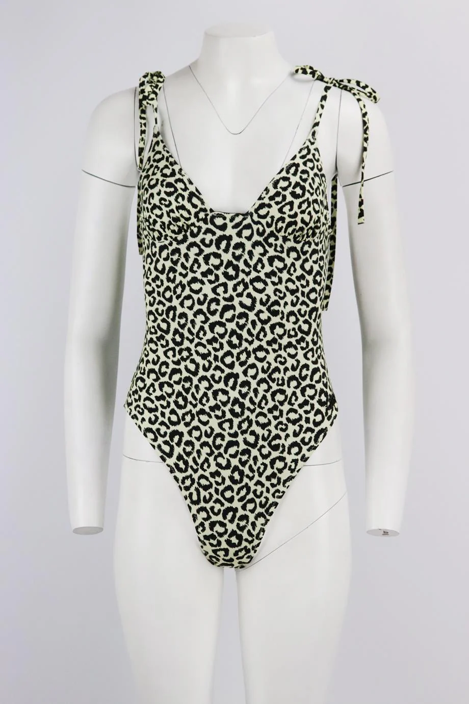 SOLID AND STRIPED LEOPARD PRINT STRETCH SWIMSUIT MEDIUM - Image 2