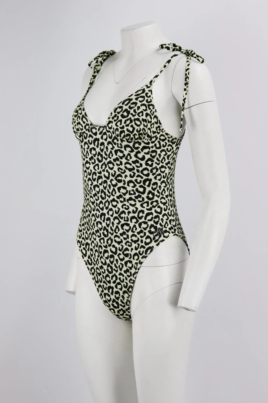 SOLID AND STRIPED LEOPARD PRINT STRETCH SWIMSUIT MEDIUM - Image 3