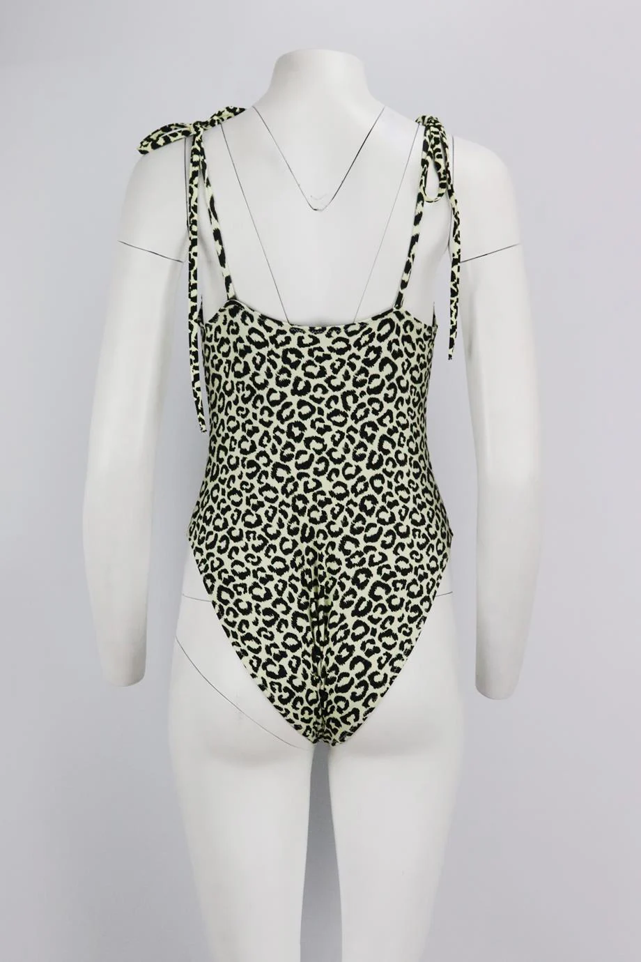 SOLID AND STRIPED LEOPARD PRINT STRETCH SWIMSUIT MEDIUM - Image 4