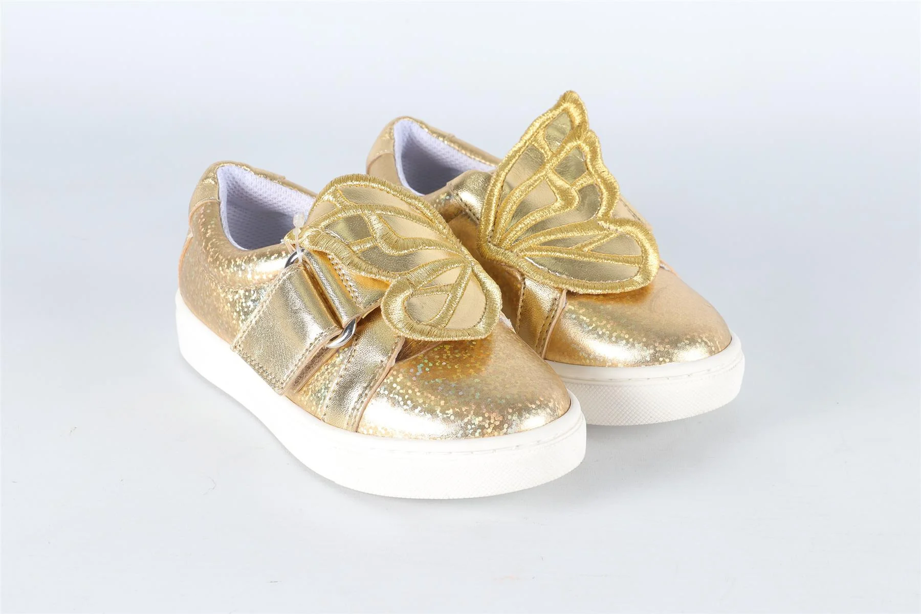 SOPHIA WEBSTER GOLD KIDS GIRLS LEATHER SNEAKERS EU 25 UK 8 US 9 - Image 2