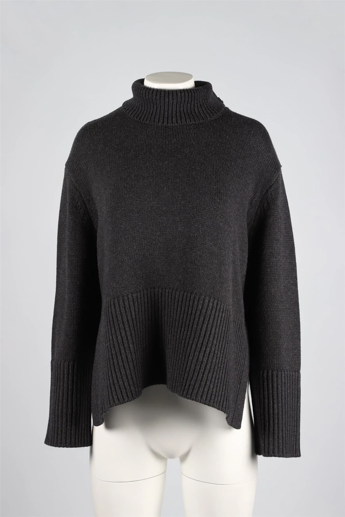 SOPHIE RUE GREY WOOL BLEND TURTLENECK SWEATER XSMALL - Image 2