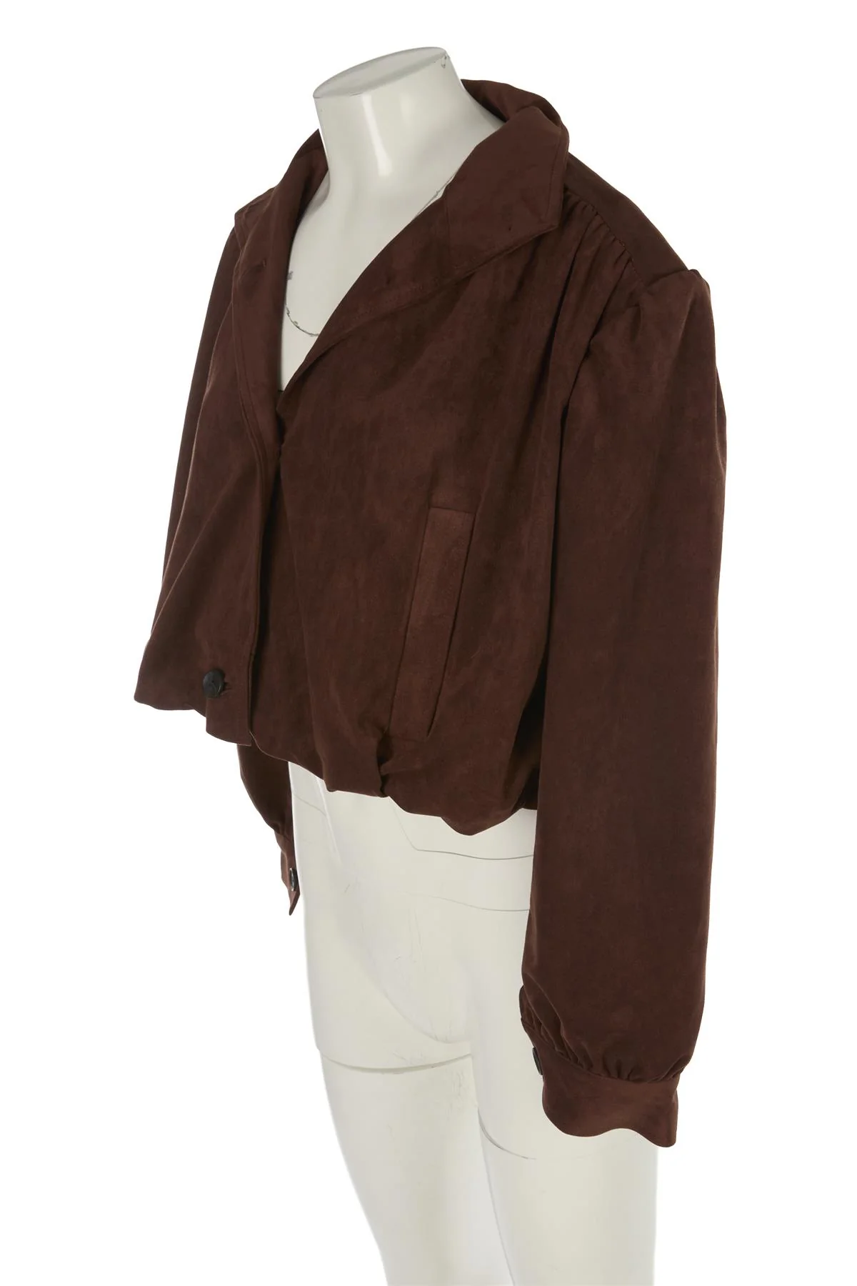 SOURCE UNKNOWN BROWN FAUX SUEDE JACKET SMALL/MEDIUM - Image 3