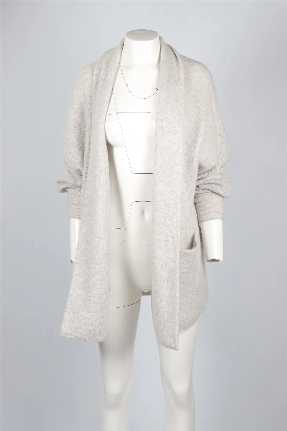 SOYER GREY CASHMERE CARDIGAN SMALL - Image 2