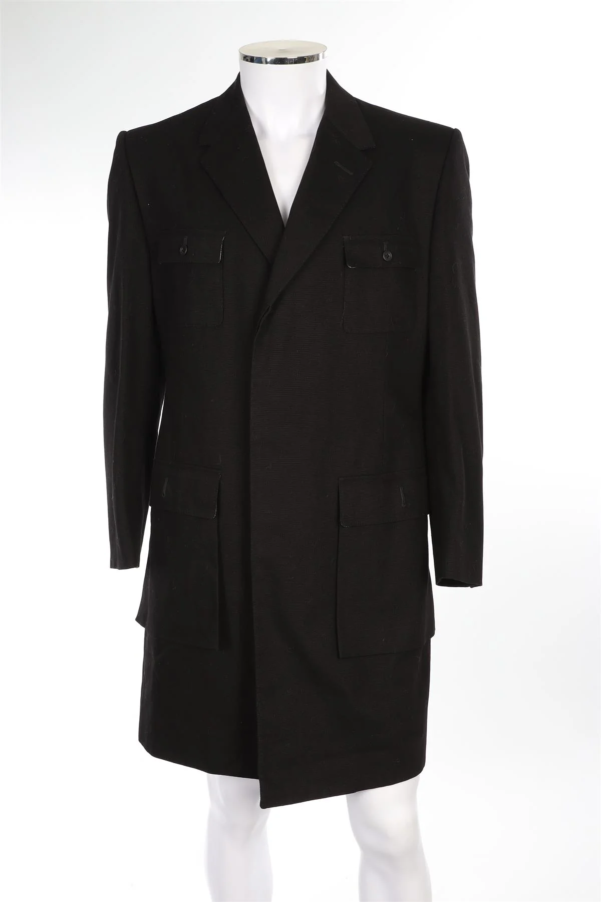 SPENCER HART BLACK MEN'S CANVAS COAT IT 42 UK/US 32 - Image 2