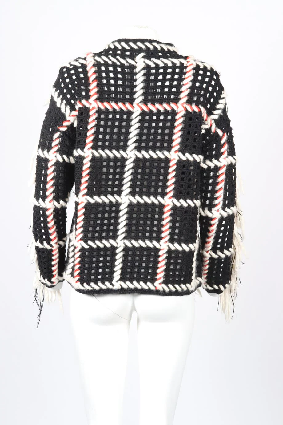 SPENCER VLADIMIR FRINGED WOOL SWEATER ONE SIZE - Image 4