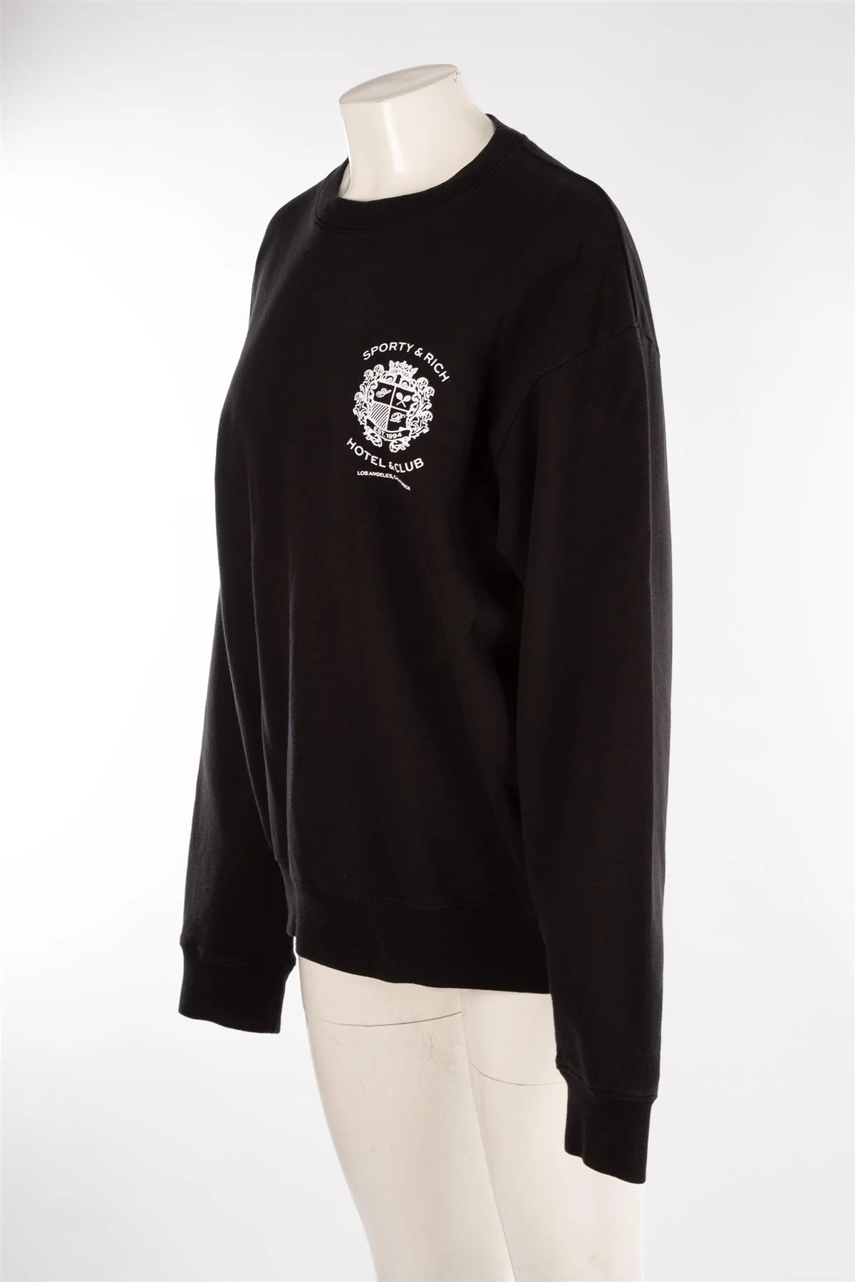 SPORTY & RICH BLACK COTTON SWEATSHIRT MEDIUM - Image 3