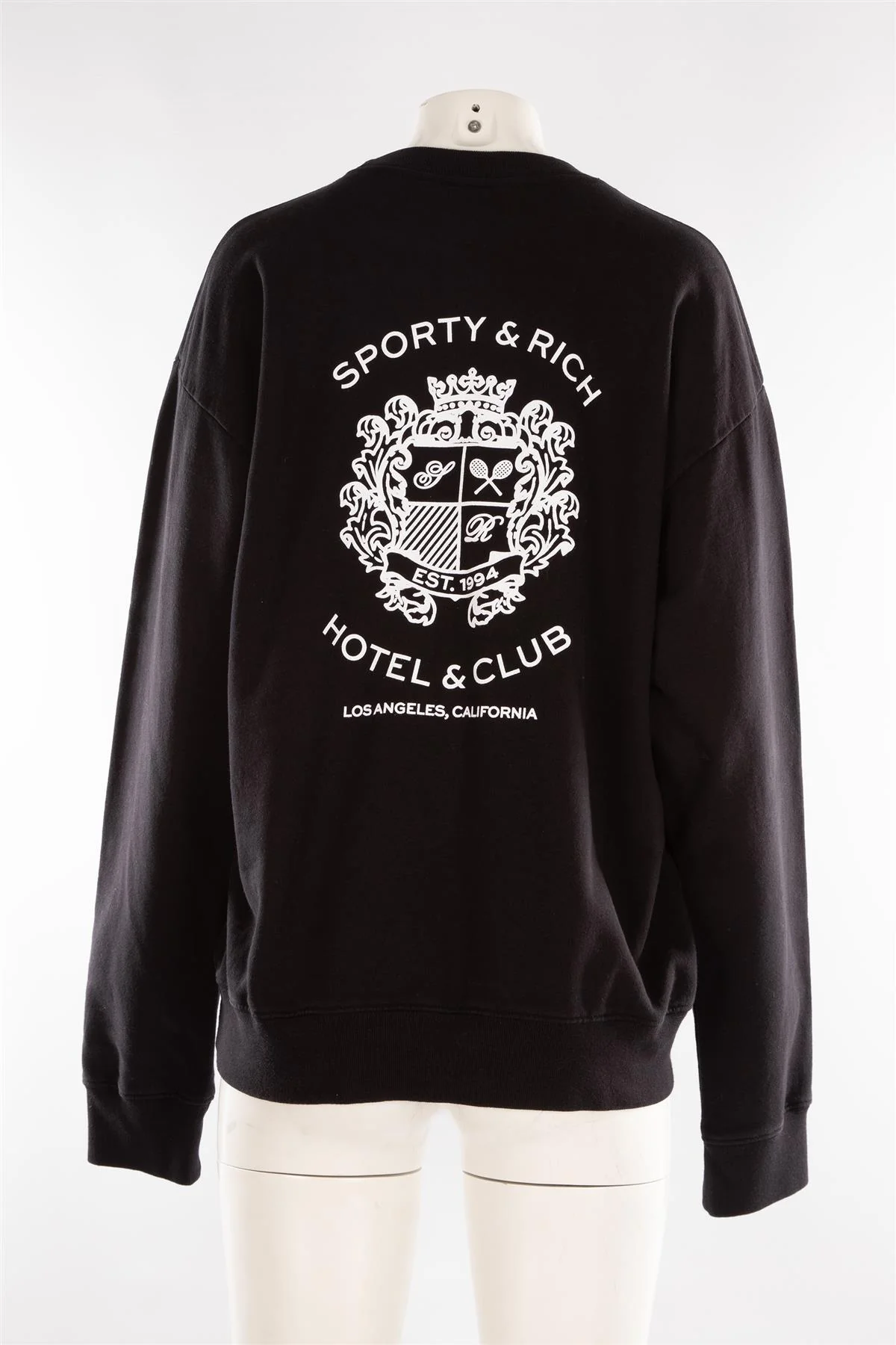SPORTY & RICH BLACK COTTON SWEATSHIRT MEDIUM - Image 4