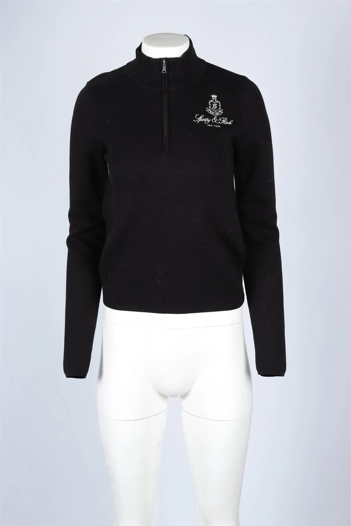SPORTY & RICH BLACK WOOL SWEATER MEDIUM - Image 2