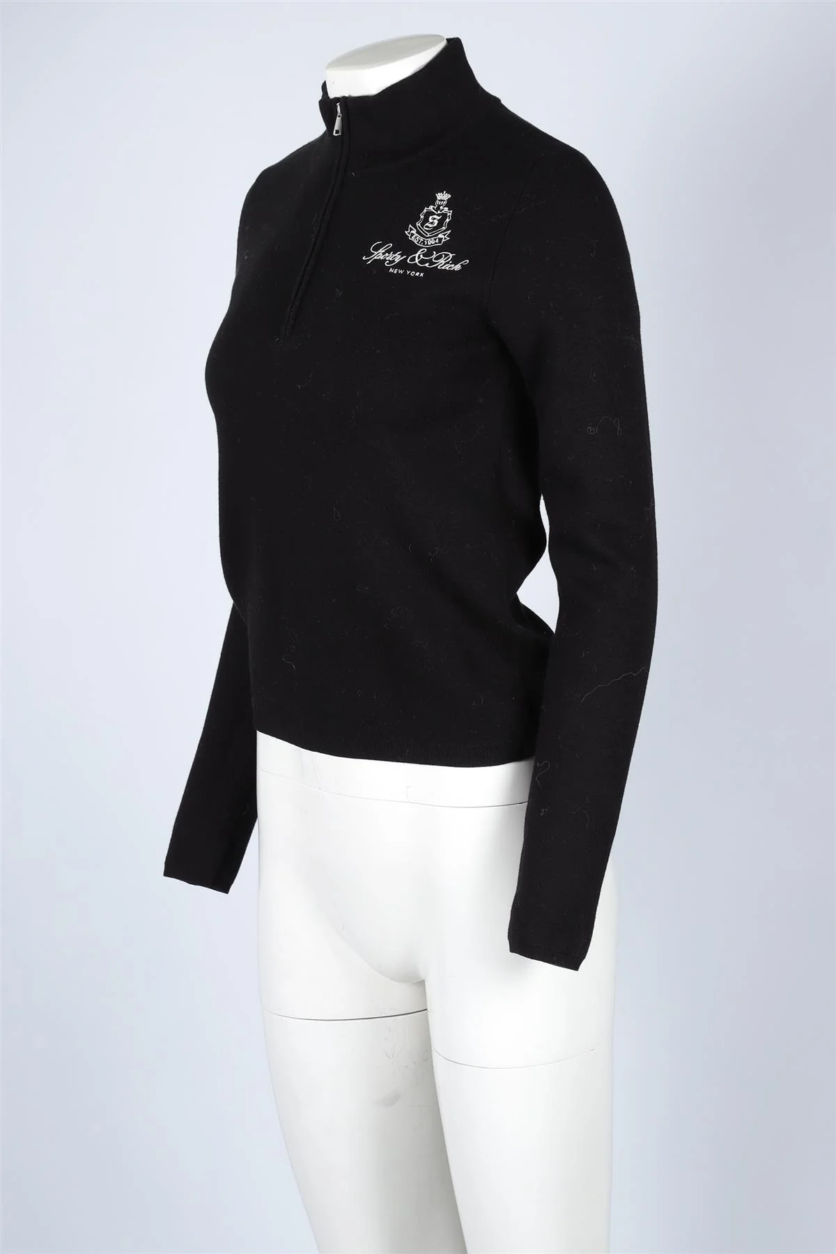 SPORTY & RICH BLACK WOOL SWEATER MEDIUM - Image 3