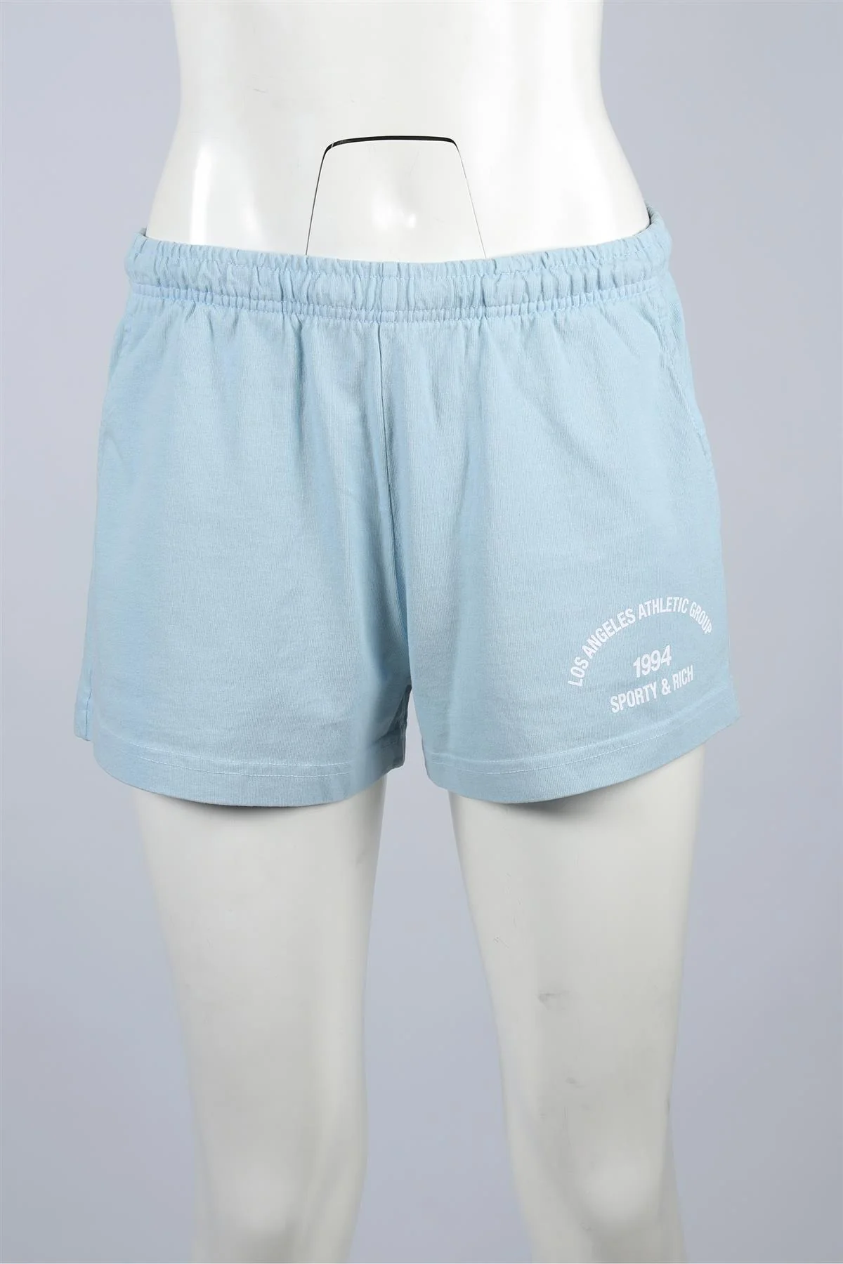 SPORTY & RICH BLUE COTTON SHORTS XSMALL - Image 2