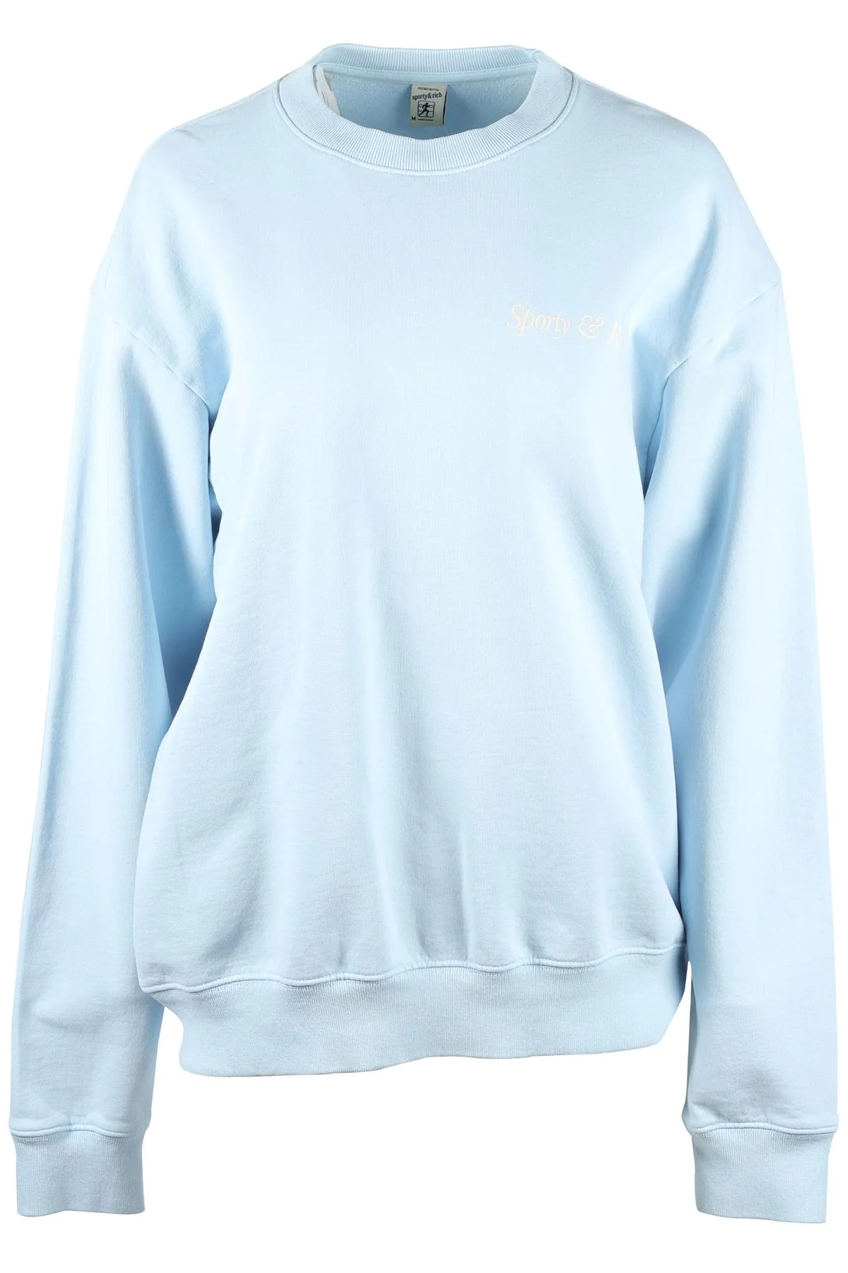 SPORTY & RICH BLUE COTTON SWEATSHIRT MEDIUM