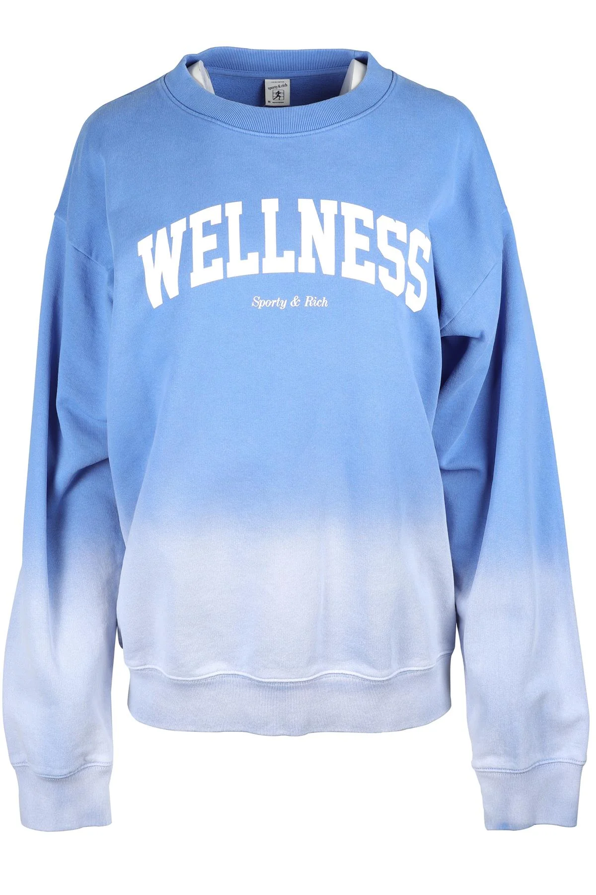 SPORTY & RICH BLUE COTTON SWEATSHIRT MEDIUM