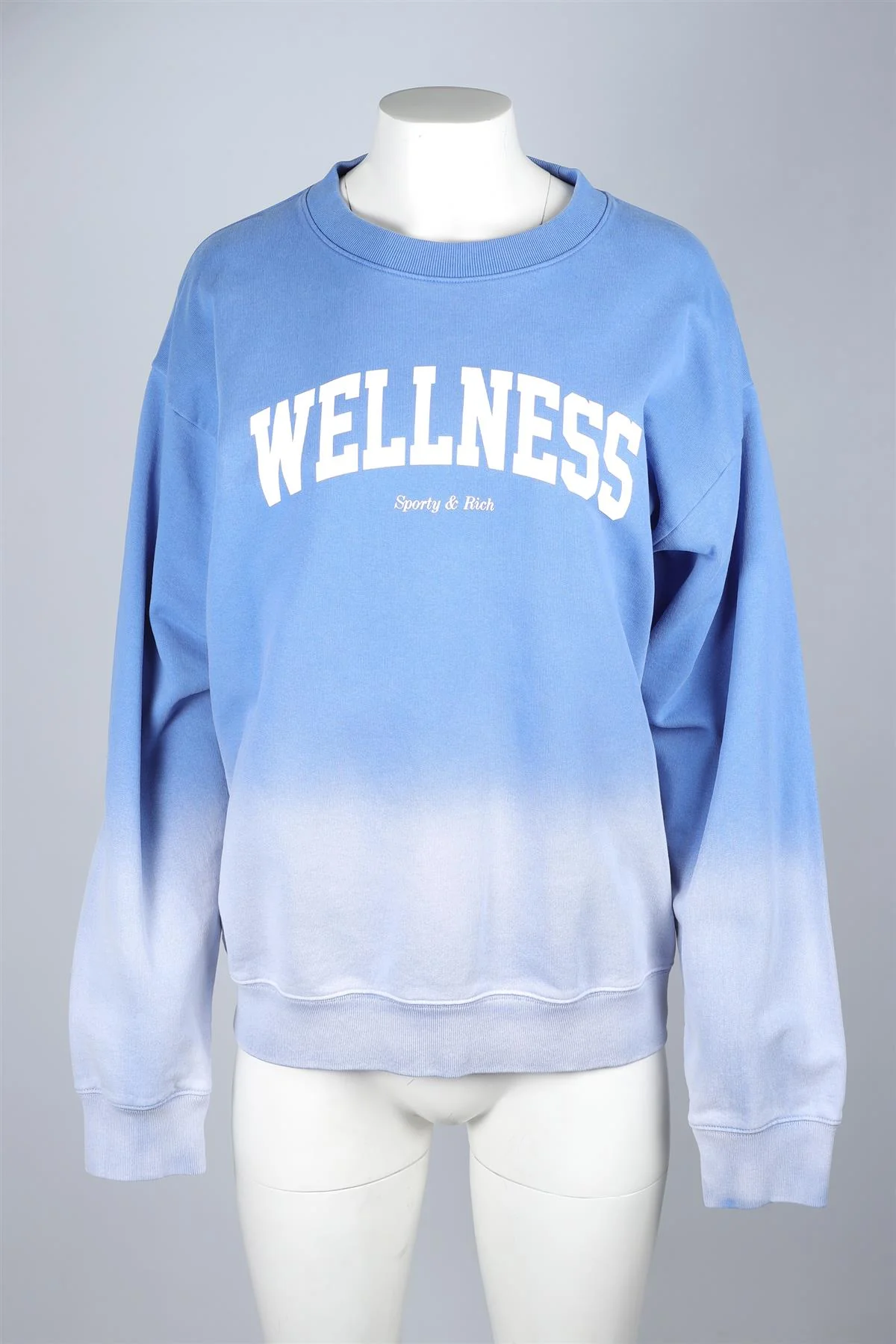 SPORTY & RICH BLUE COTTON SWEATSHIRT MEDIUM - Image 2