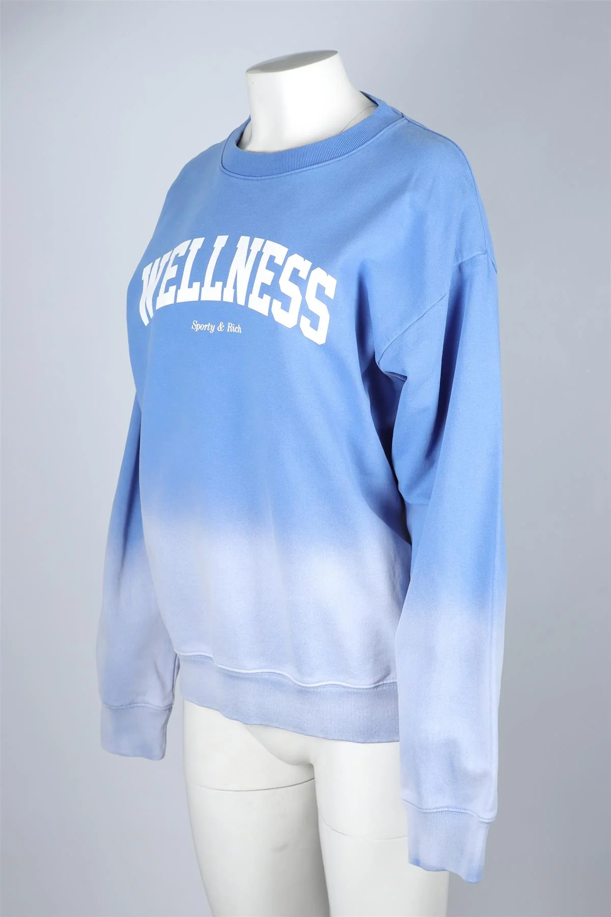 SPORTY & RICH BLUE COTTON SWEATSHIRT MEDIUM - Image 3