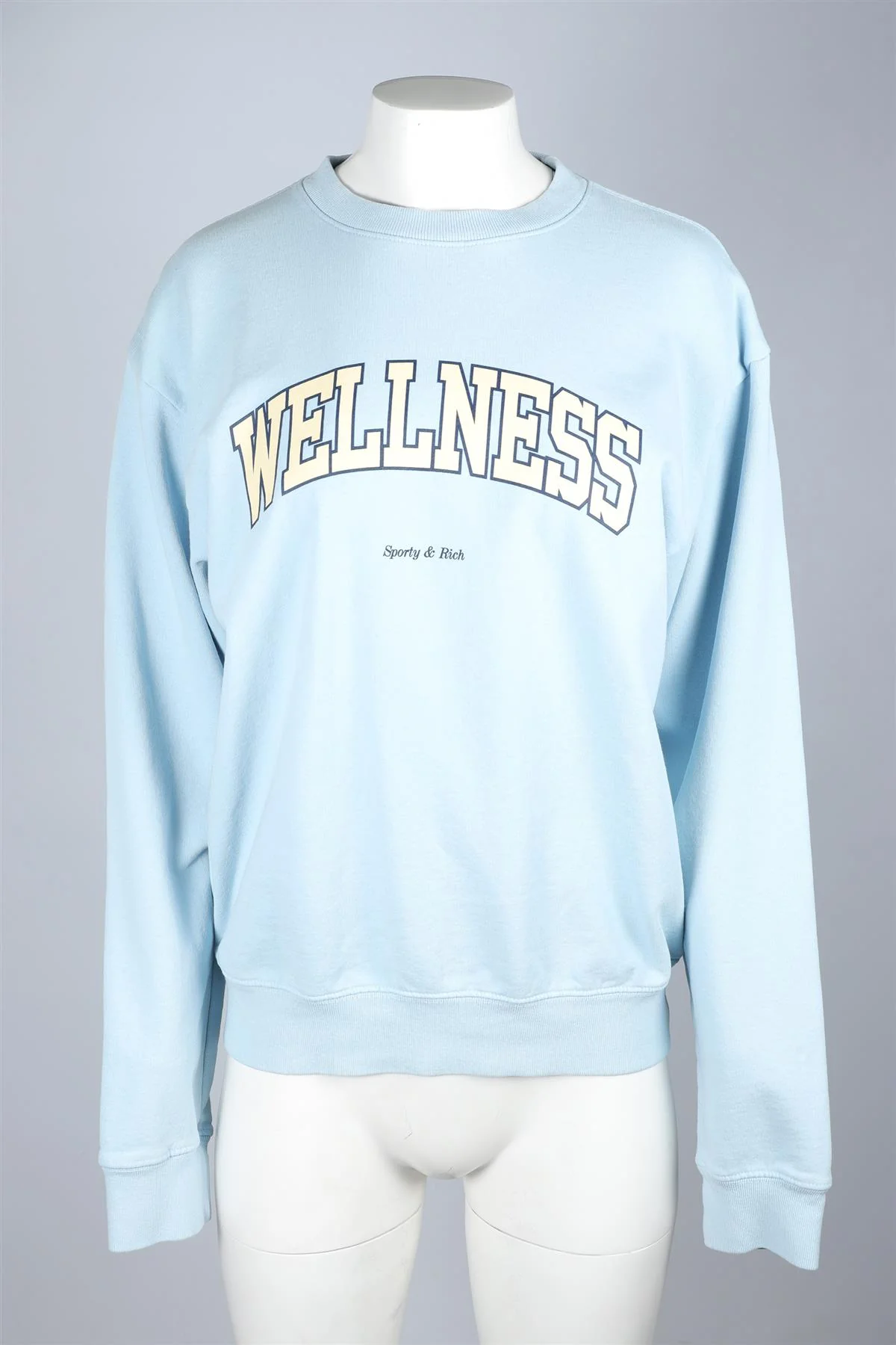 SPORTY & RICH BLUE COTTON SWEATSHIRT SMALL - Image 2