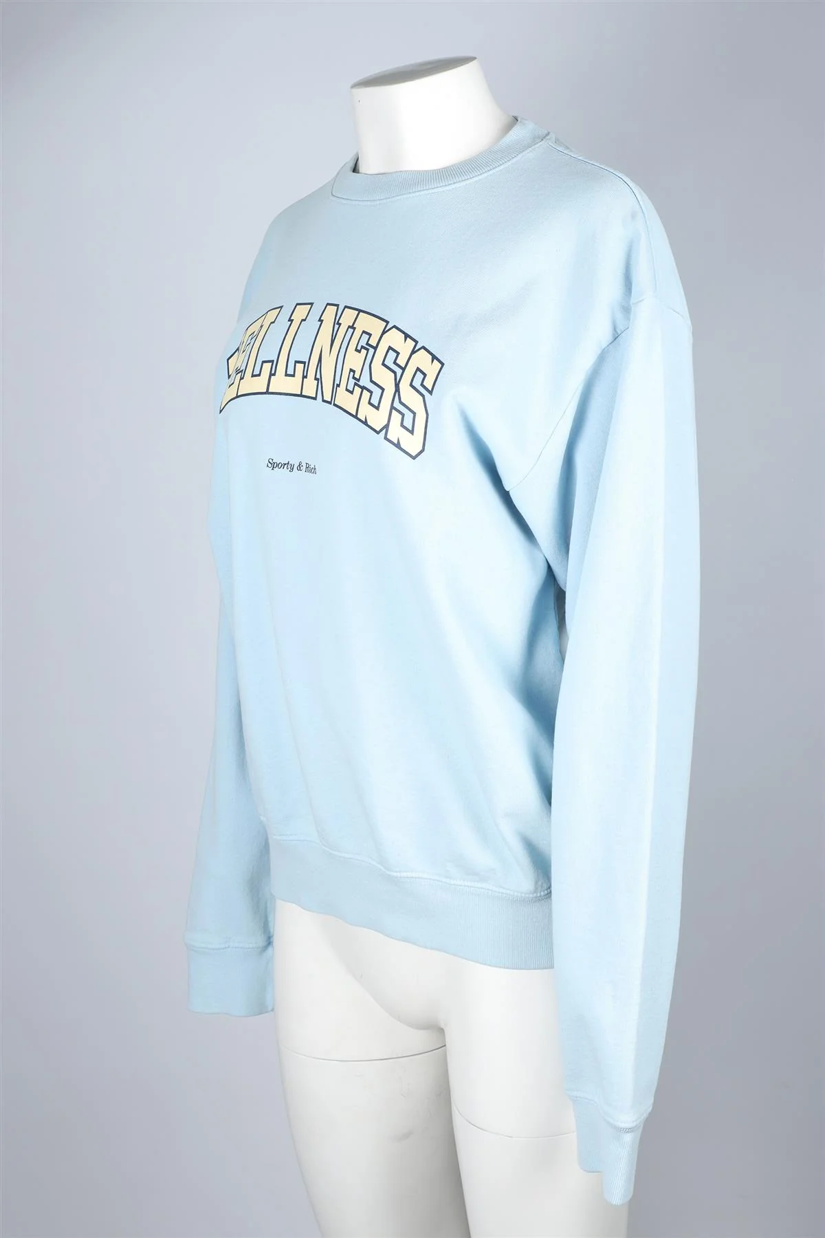 SPORTY & RICH BLUE COTTON SWEATSHIRT SMALL - Image 3