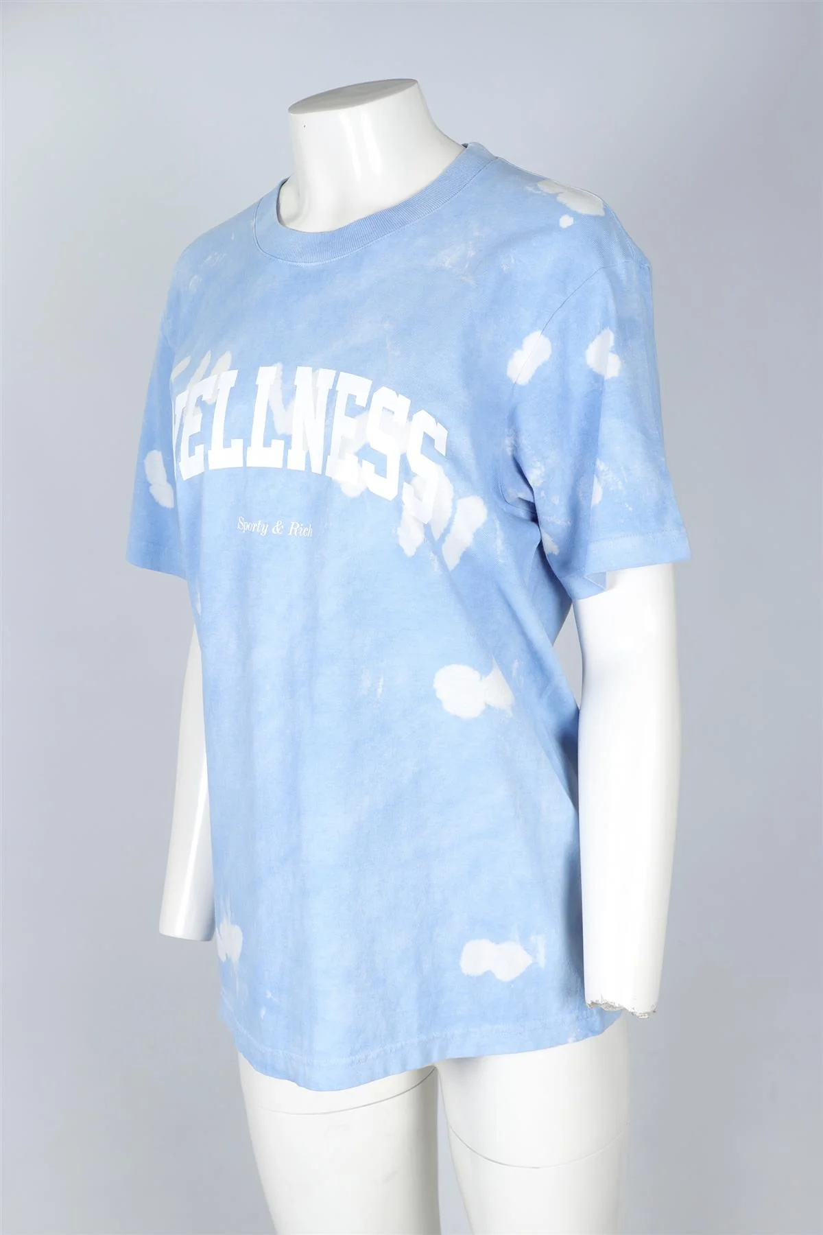 SPORTY & RICH BLUE COTTON T-SHIRT MEDIUM - Image 3