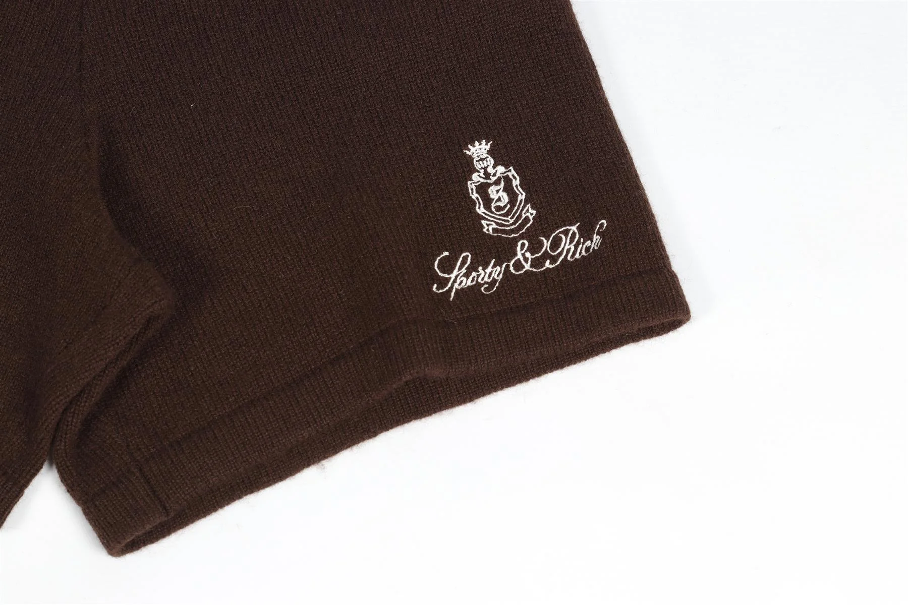 SPORTY & RICH BROWN CASHMERE SHORTS MEDIUM - Image 3