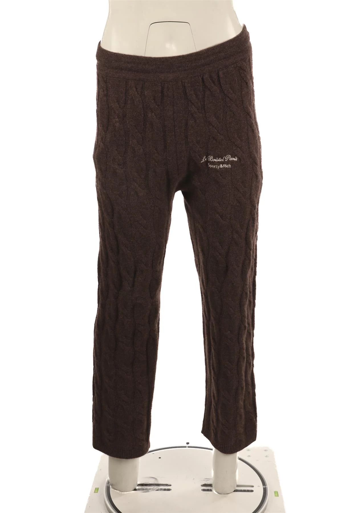 SPORTY & RICH BROWN CASHMERE STRAIGHT LEG PANTS SMALL - Image 2