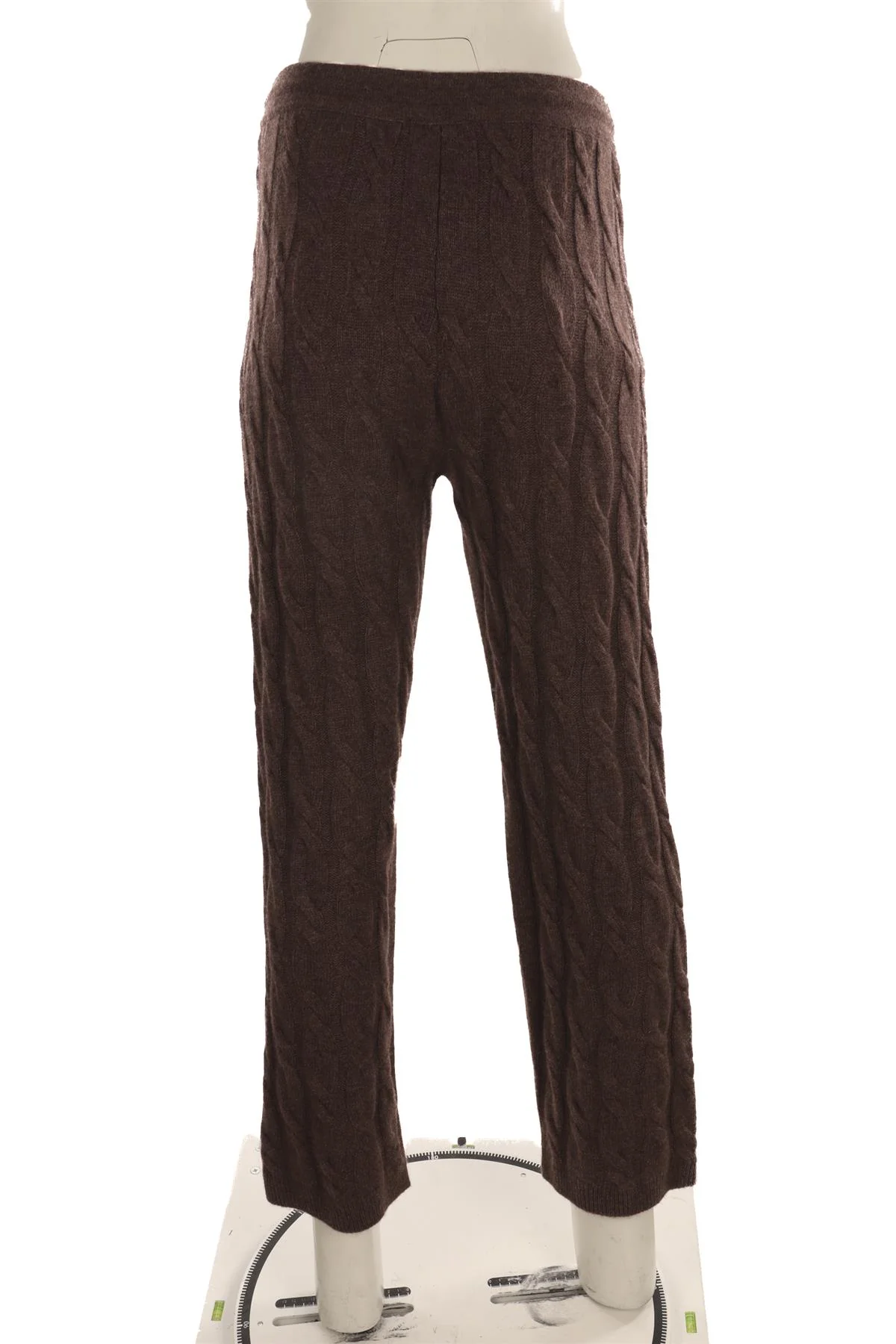 SPORTY & RICH BROWN CASHMERE STRAIGHT LEG PANTS SMALL - Image 4