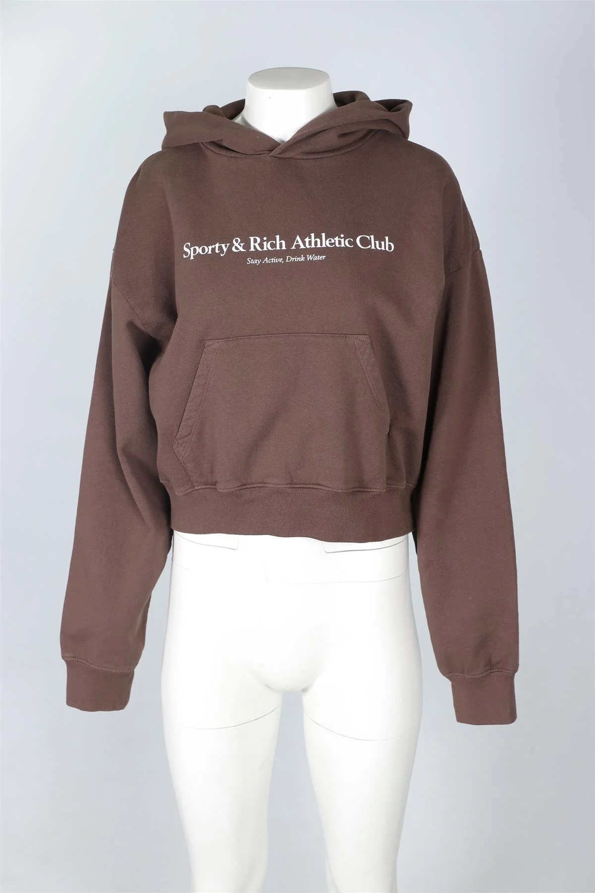 SPORTY & RICH BROWN COTTON HOODIE MEDIUM - Image 2