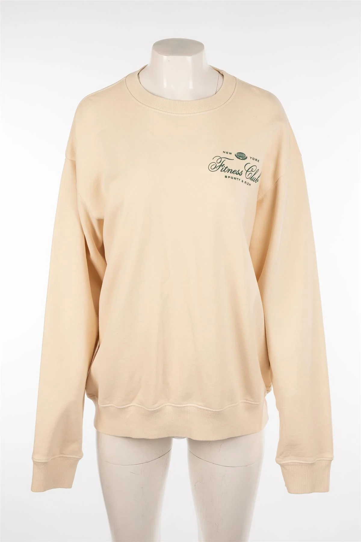 SPORTY & RICH CREAM COTTON SWEATSHIRT MEDIUM - Image 2