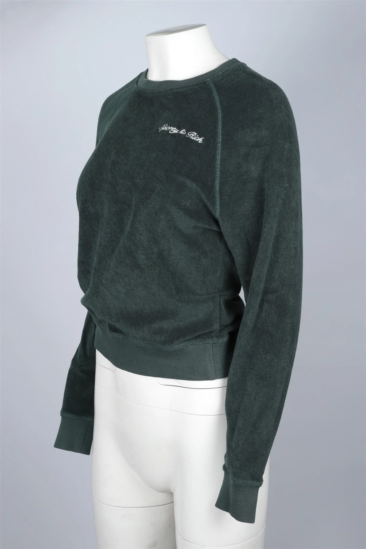 SPORTY & RICH GREEN COTTON SWEATSHIRT XSMALL - Image 3