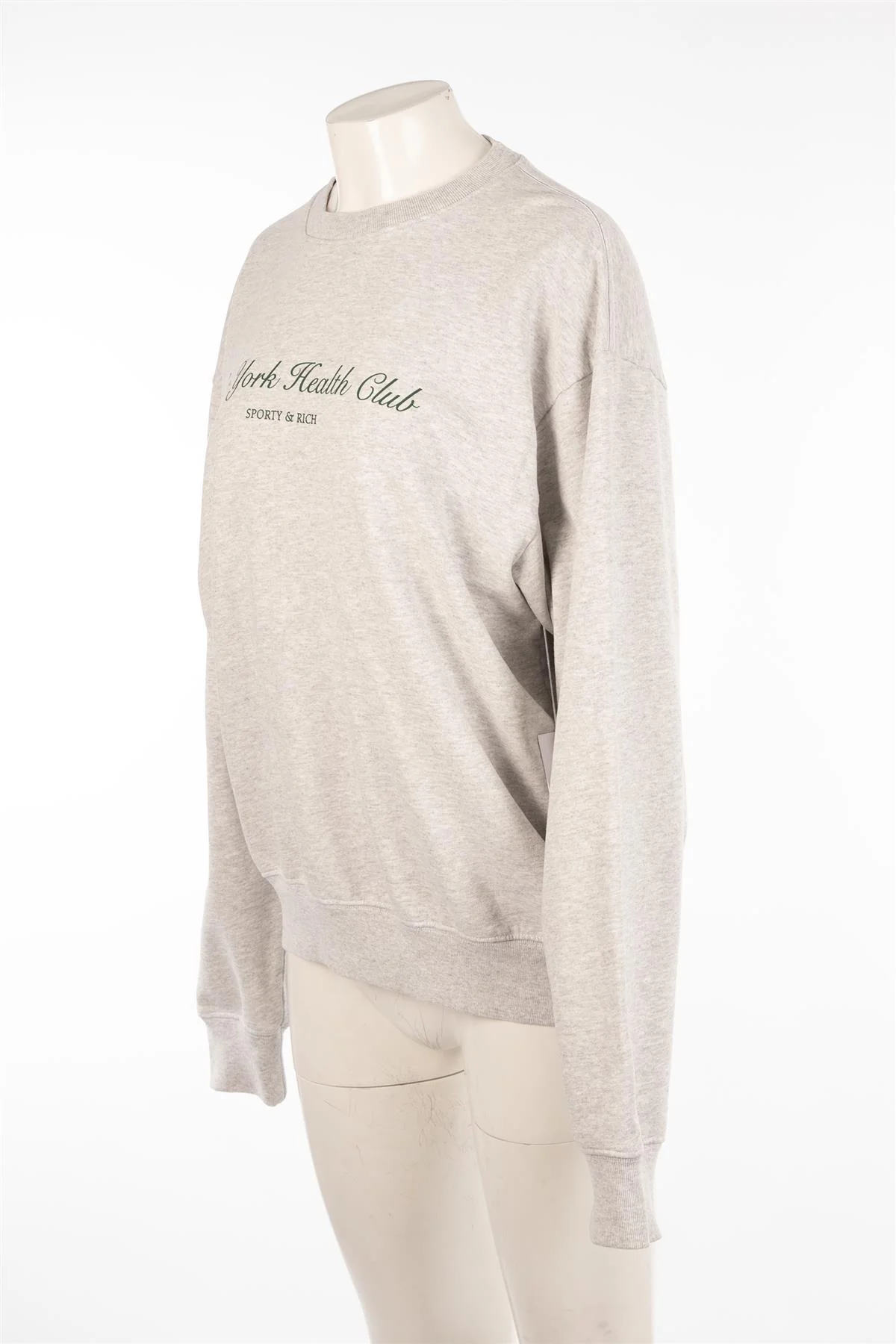 SPORTY & RICH GREY COTTON SWEATSHIRT MEDIUM - Image 3