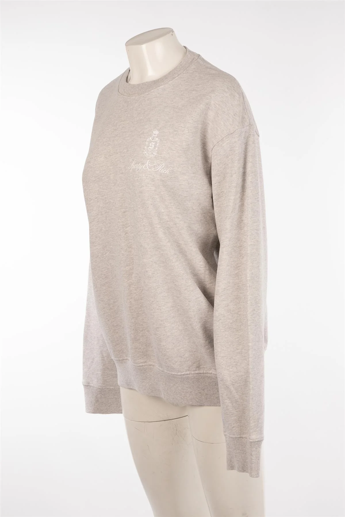 SPORTY & RICH GREY COTTON SWEATSHIRT MEDIUM - Image 2