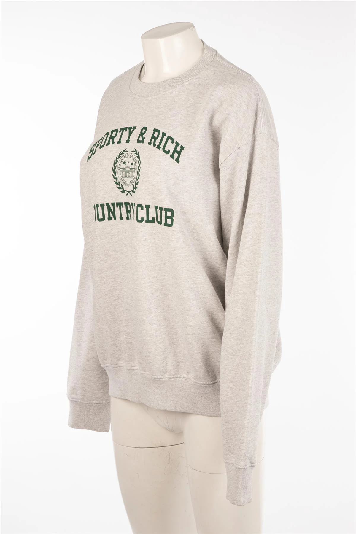 SPORTY & RICH GREY COTTON SWEATSHIRT MEDIUM - Image 3