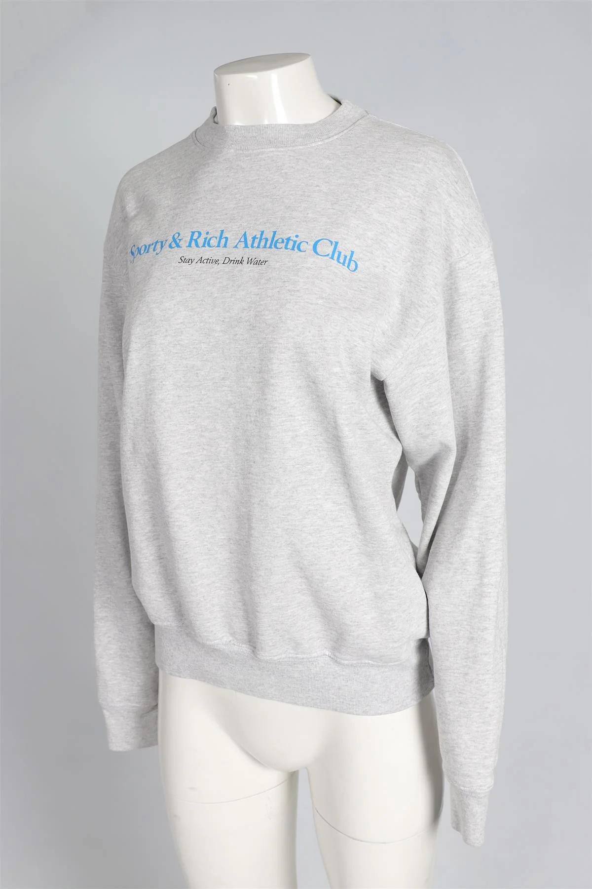 SPORTY & RICH GREY COTTON SWEATSHIRT SMALL - Image 3